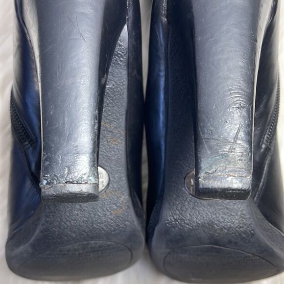 Stuart Weitzman Buckeroo Black Leather Buckle Trim High Heeled Boots Sz 9.5 - Picture 8 of 8